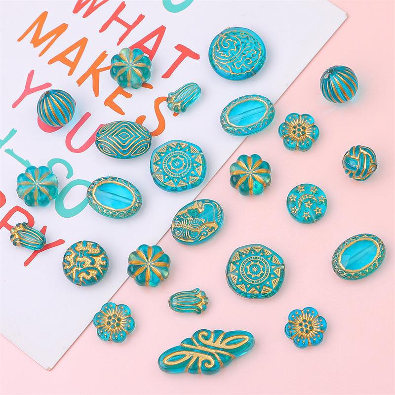 Handmade Retro Baroque Star, Moon & Flower Beads for DIY Earrings, Bracelets & Hair Accessories