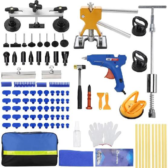 97PCS Auto Dent Repair Kit with Golden Lifter, Slide Hammer, Bridge Puller for Car Body Removal