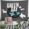 Green Day Skull Art Tapestry Wall Hanging Retro Punk Rock Decor for Bedroom Living Room Dorm Room Fan Gift