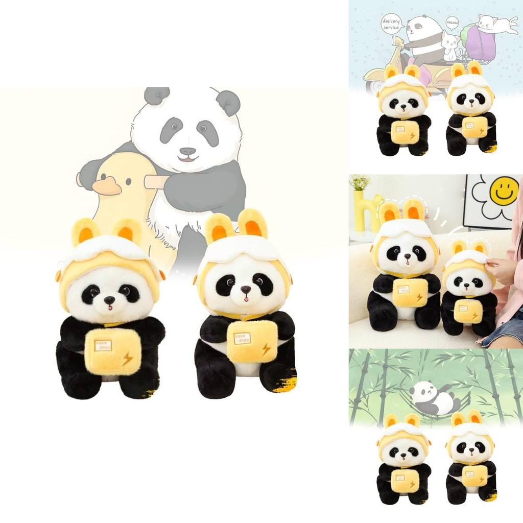 Adorable Yellow Panda Plush Doll Cute Stuffed Animal Toy For Children And Collectors