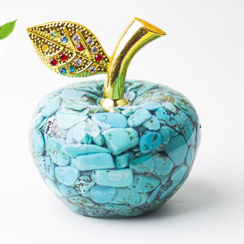 Resin Crystal Apple Figurine For Home Office Decor Gift For Teens Collectors