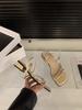 Coarse Heel Rhinestone Strap Sandals Fairy Shoes 2025 New Summer French Black Temperament with Skirt Roman Shoes