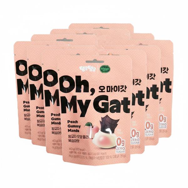 Bibigo x Dosigotgan Oh My God Dumpling Shaped Peach Jelly 40g x 10 Packs