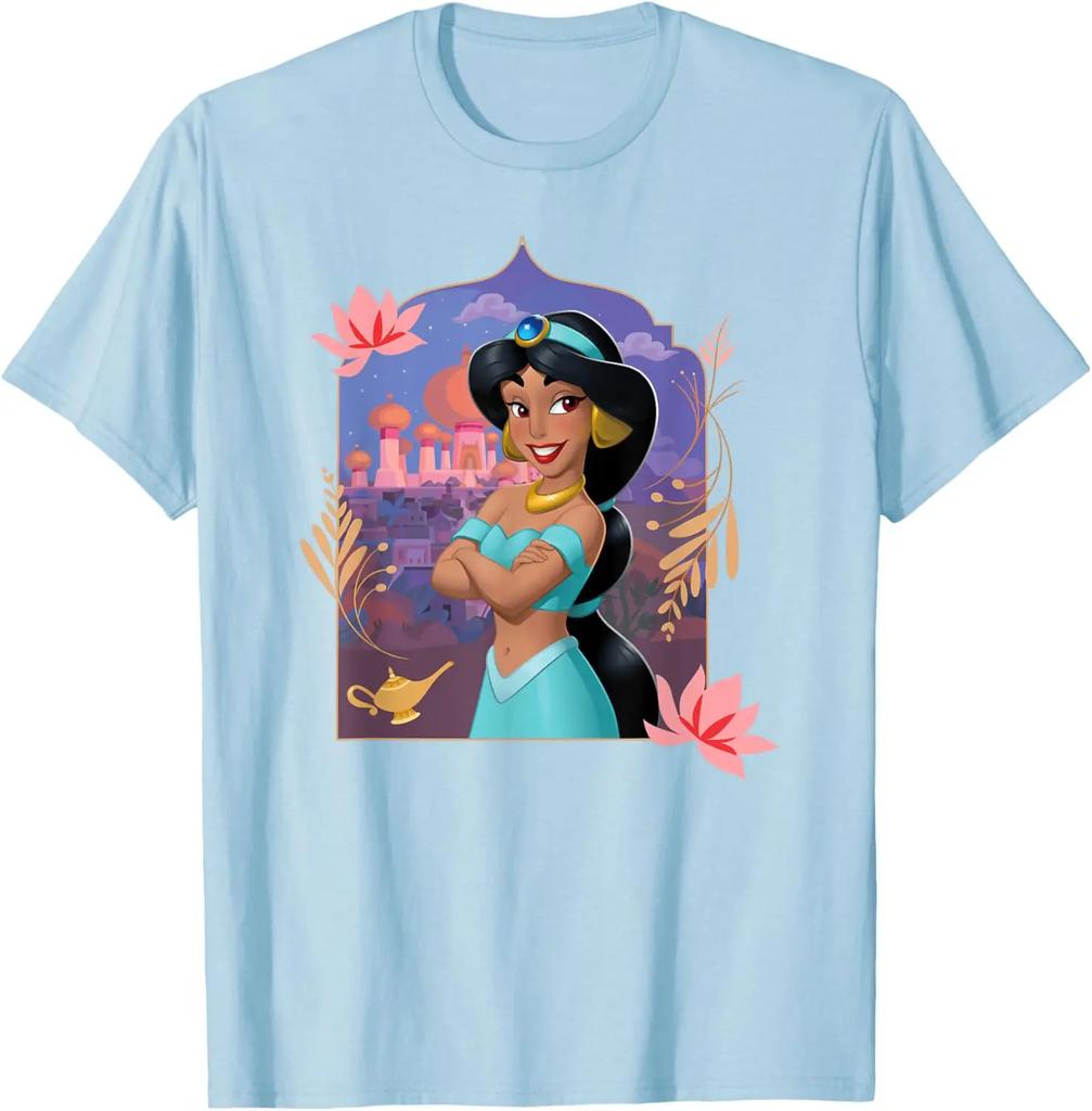 Heiße Mode Lässig Disney Prinzessin Jasmin Abenteuer Ruft Große Brust Poster T-Shirt S-4XL Vier Jahreszeiten