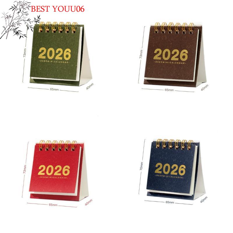 (YOUU06)2026 Mini Simple Calendar Small Desk Calendar Coil Calendar Planner Desktop Decoration Office Stationery New Year