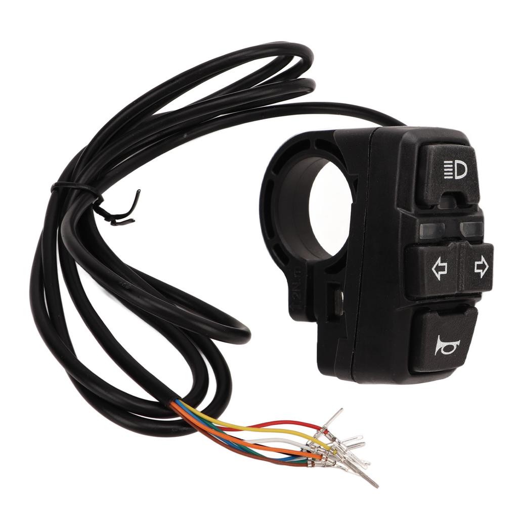 36V 48V Electric Bike Light Horn Switch IP54 Waterproof Control Switch for 22.2mm Handlebar