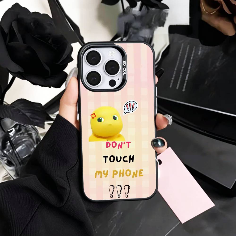 

Lovely C-Cute Nailong Phone Case For iPhone17,16,15,14,13,12,11 Plus,Pro Max Colored Silver Plated Inside Cover iPhone16plus