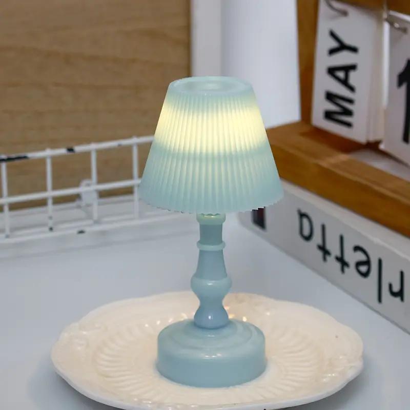 Pleated Shellflower Bud Button Battery LED Table Lamps Desk Night For Bedroom Dining Night Light Simple Modern Decoration