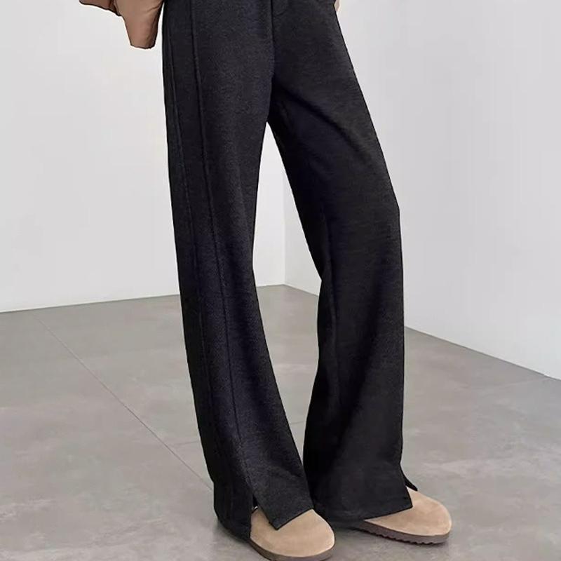 Cashmere Wide-leg Pants Women's Plus Velvet Pants Winter Autumn and Winter Small Thickened Narrow Straight Women's Pants