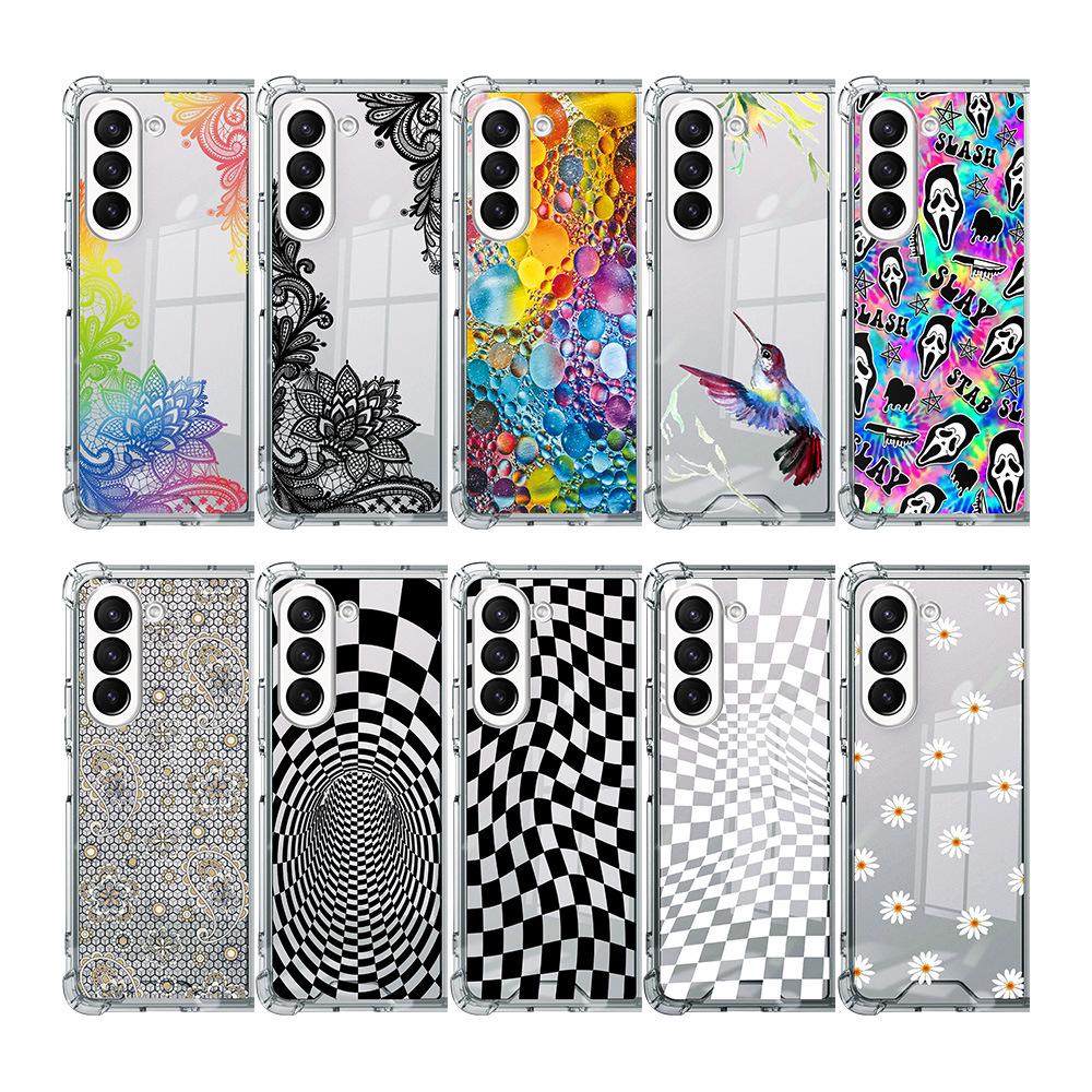 Samsung Galaxy Z Fold 5 Butterfly Lace 2-in-1 Case, TPU+PC Painted Mobile Phone Protector