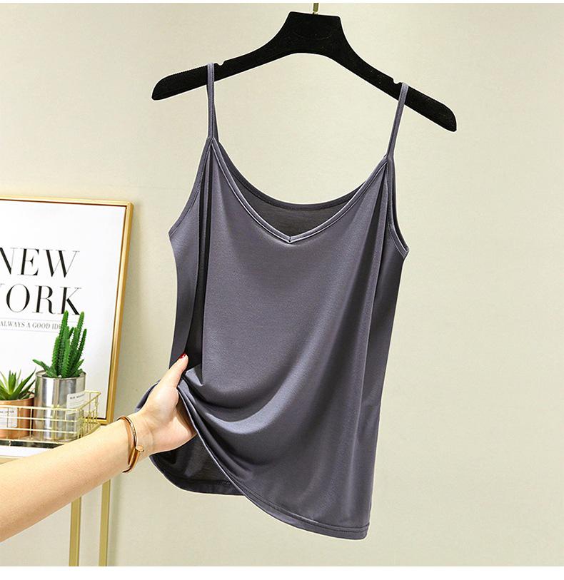 Women's Modal Sleeveless V-Neck Thin Vest for Spring/Summer