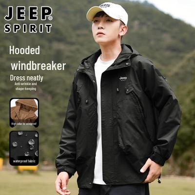 JEEP SPIRIT Men's Hooded Outdoor Waterproof Jacket