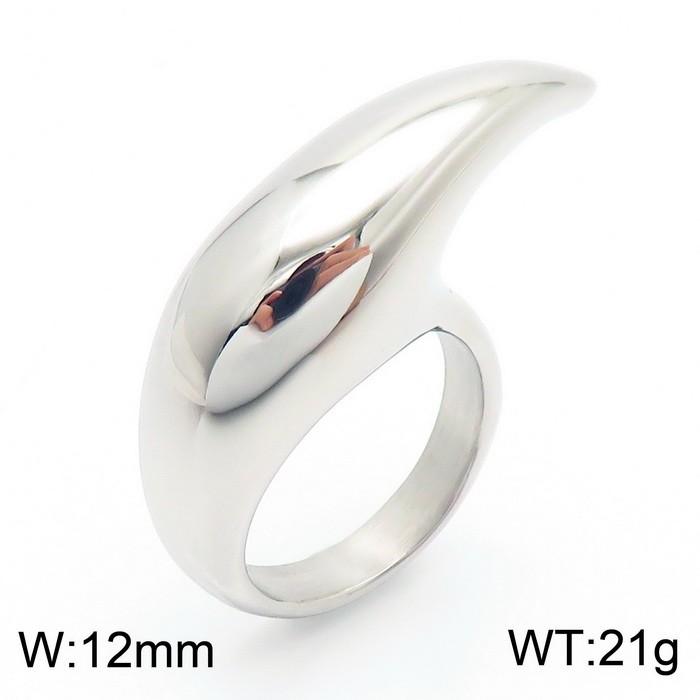 Kalen Creative Gold Color Men's Ring Hip Hop Shiny Stainless Steel Jewelry Chunky Curved Hook 6 Charms Finger Accessories Gift