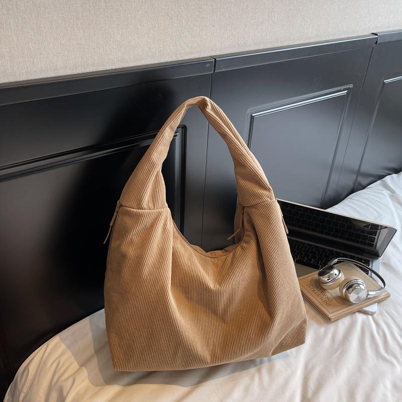 Corduroy Underarm Bag Women Commuter Shoulder Bag Tote Bag