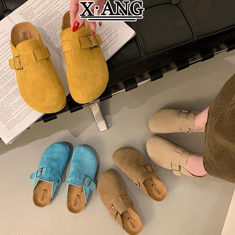 Cowhide version cm platform women's shoes new bag head half slippers summer wear casual cool slippers