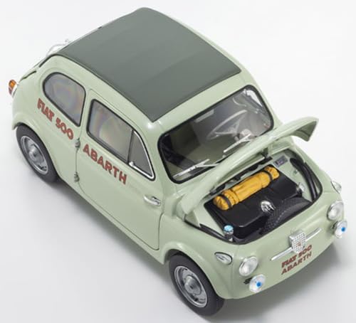 Kyosho Original 1/18 Scale Fiat Nuova 500 Elaborazione Abarth Record (Green Clear) Finished Product KS08966ALG
