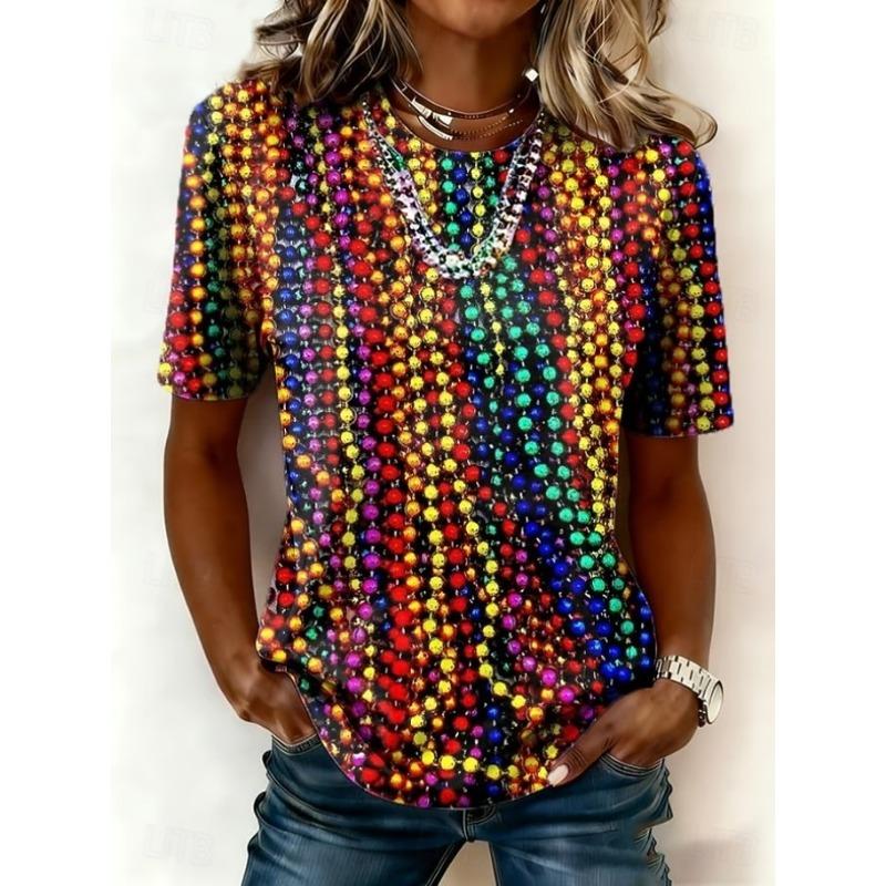 

Women s T Shirt Print Graphic Vintage Fashion Stylish Short Sleeve Crew Neck Regular Tops Daily Summer 3XL