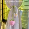 Floral Design Crochet Curtain Tie Back Wool Woven Rearview Mirror Pendant  Teachers Gift