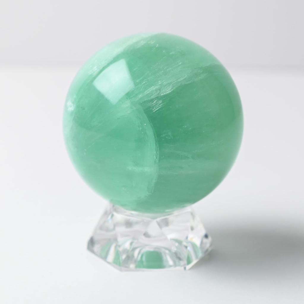 Eigado Fluorite for Study Academic and Power Stone Amulet Sphere, 63mm, 420g, Luck, Ability, Knowledge,