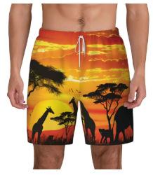 Beach Shorts, Palm Leaves with 3D Pattern for Men, Quick Drying Shorts for Hawaiian Plants