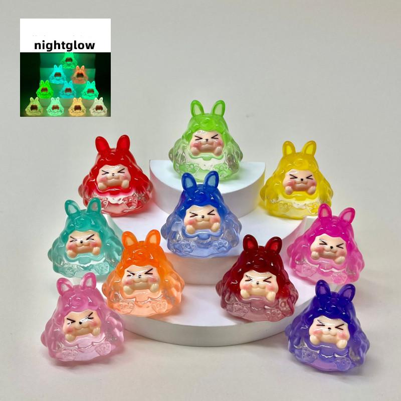 Kiki Lumious Resin Ornament Figures Blind Box Mini Toy Cartoon Doll Decor Car