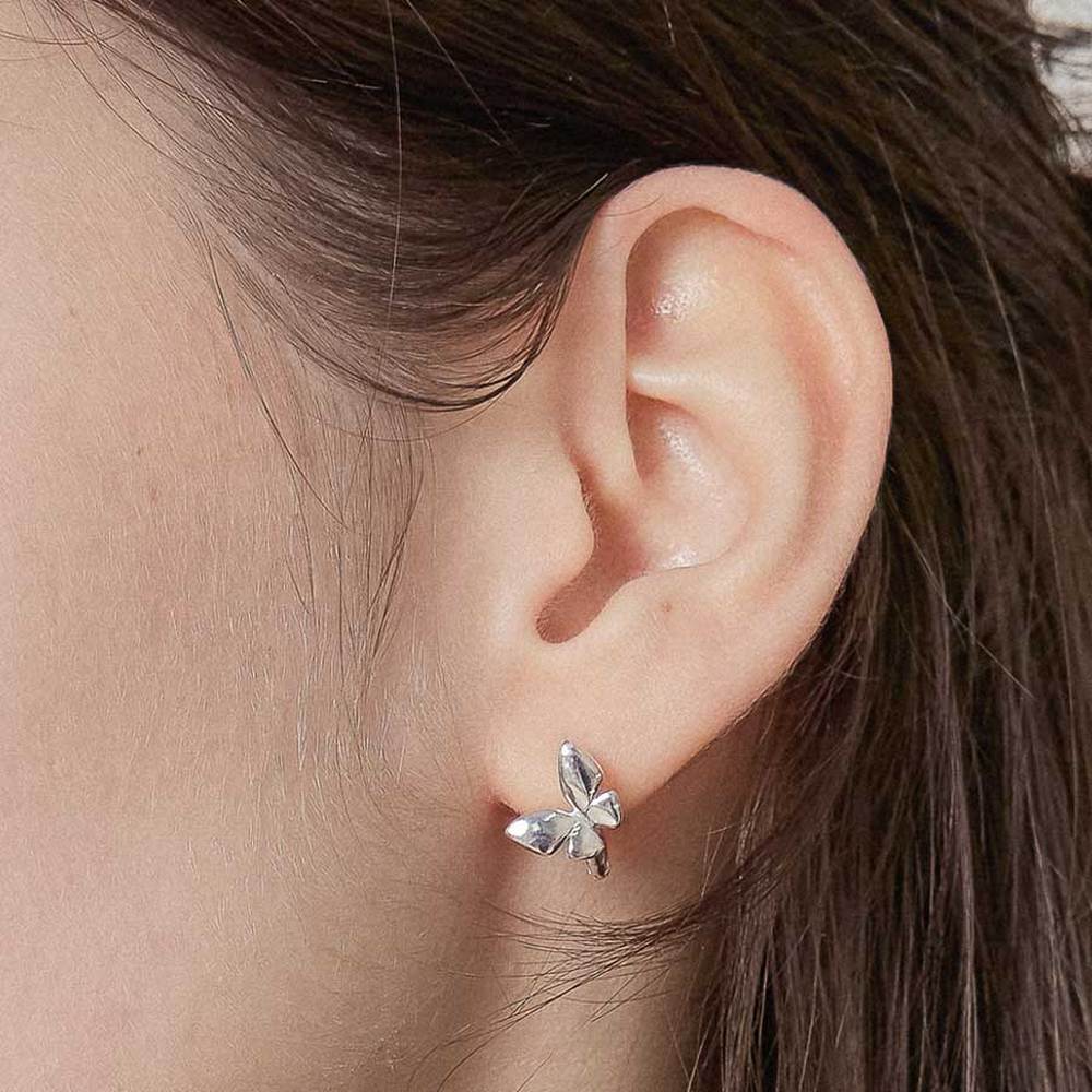 J.Lauren Butterfly One-Touch Silver Earrings M03982