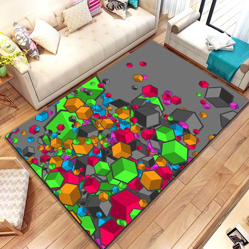 15 Sizes 3d DropSum Colours Pattern Rug for Living Room Area Carpet Bathroom Mat Creative Doormat Bedroom Mat Home Decor