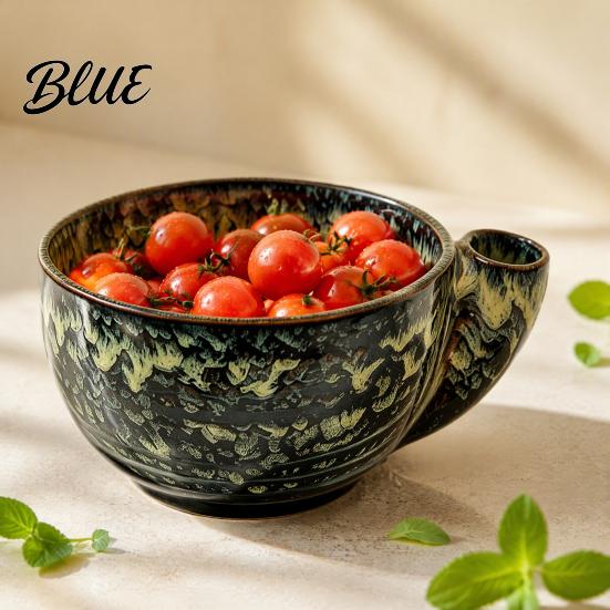 Fresh Fruit Preservation Basin Ceramic Berry Swirl Bowl Auto Washing Vegetable Wash Bowl Colander with Drain Holes Kitchen Produce Cleaner