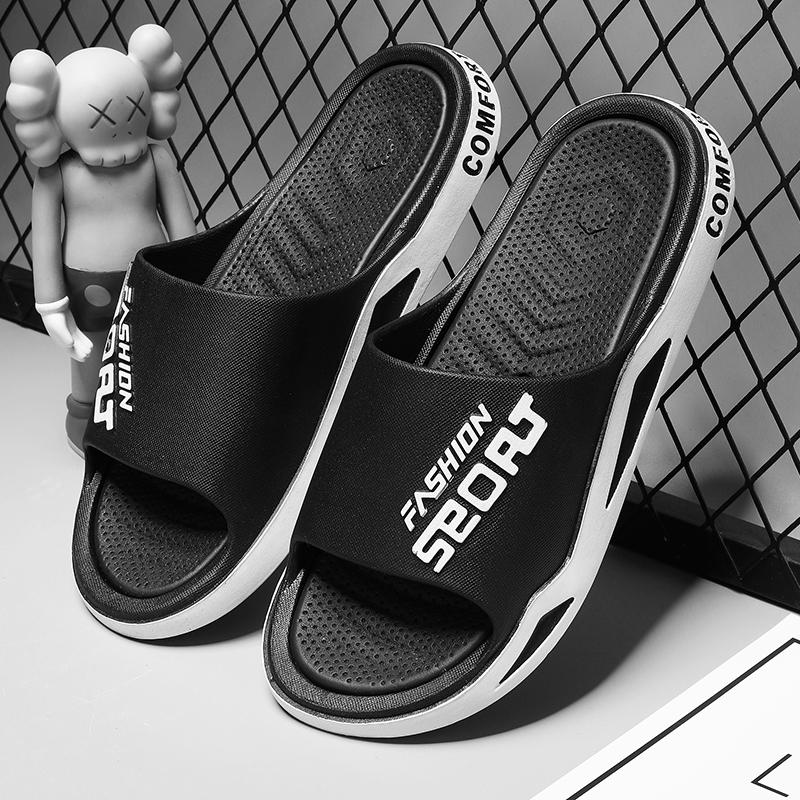 Fashion Men's Slippers PVC Soft Sole Non-slip Slides Casual Outdoor Beach Flip Flops Home Bathroom Couples Slippers New Sandal