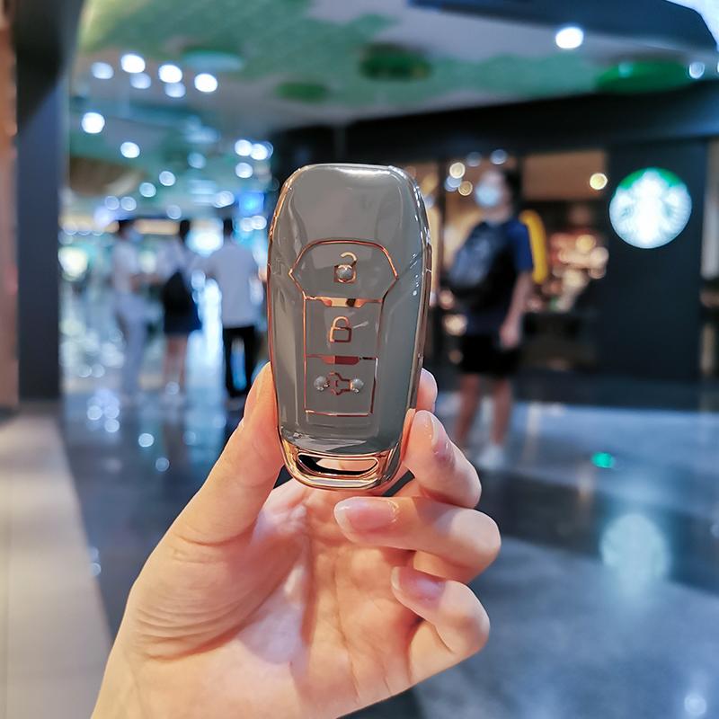 Soft TPU Car Smart Key Case Cover Fob For Ford MK3 MK4 MK5 Fiesta Ecosport Kuga Explorer Edge Mustang 3 4 ST Mondeo Holder Shell