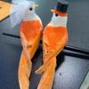 Creative Flickering Birdhouse Ornament for Garden or Balcony with Wall-Mountable Branch Decoration