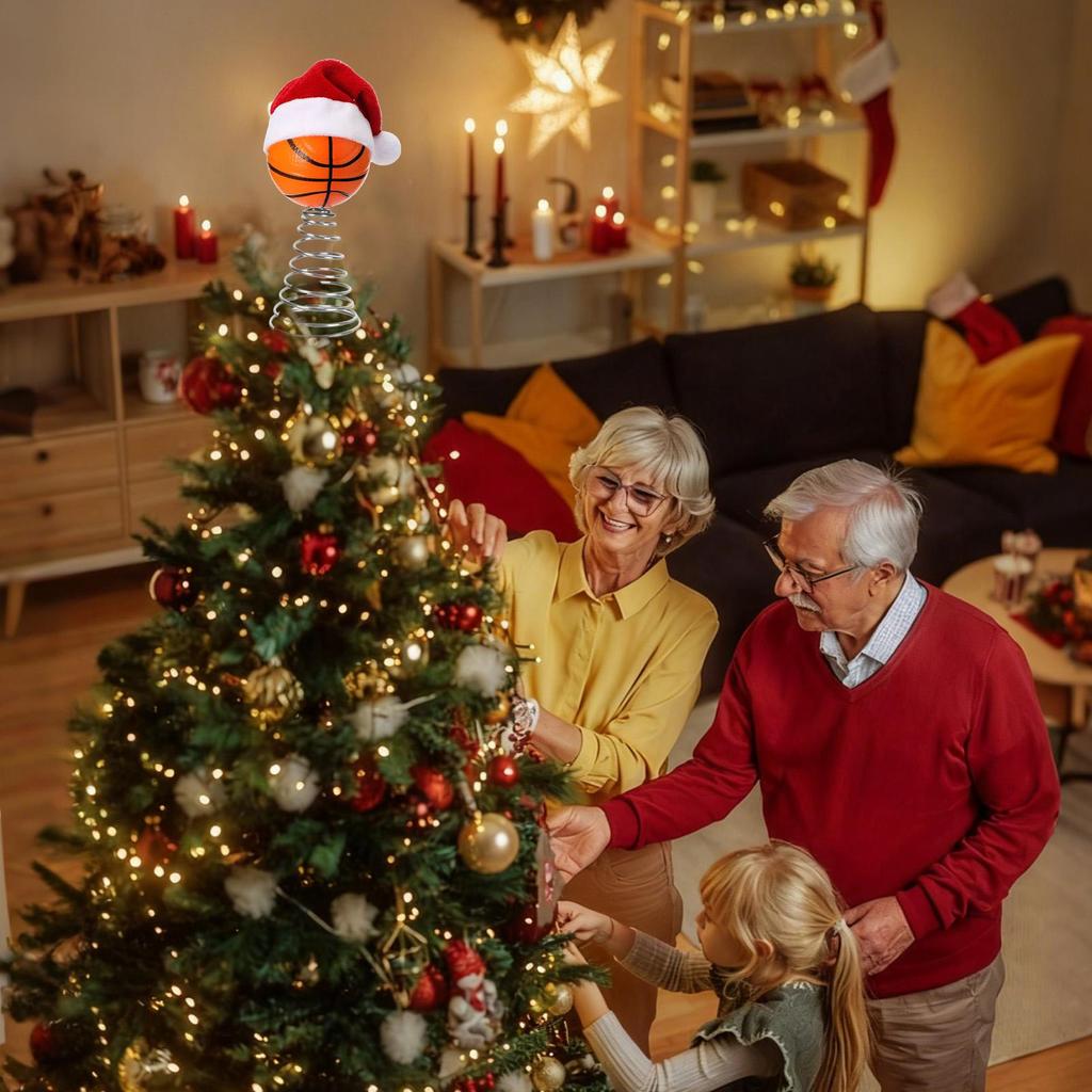 Tree Topper Christmas Golf Basketball Baseball Holiday Decor Sports Holiday Tree Topper For Fans Study Church Office Mantel