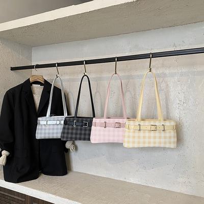 Duża pojemna torba miejska damska torba na ramię letnia wszechstronna nowa casualowa kraciasta torba pod pachę torba shopper