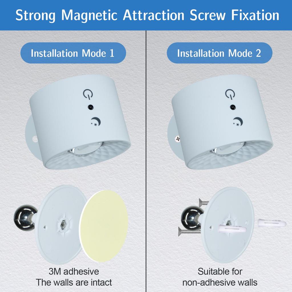 2024 Innovative USB Rechargeable Magnetic Wall Lamp with Remote Control - Three-Color Dimmable Night Light