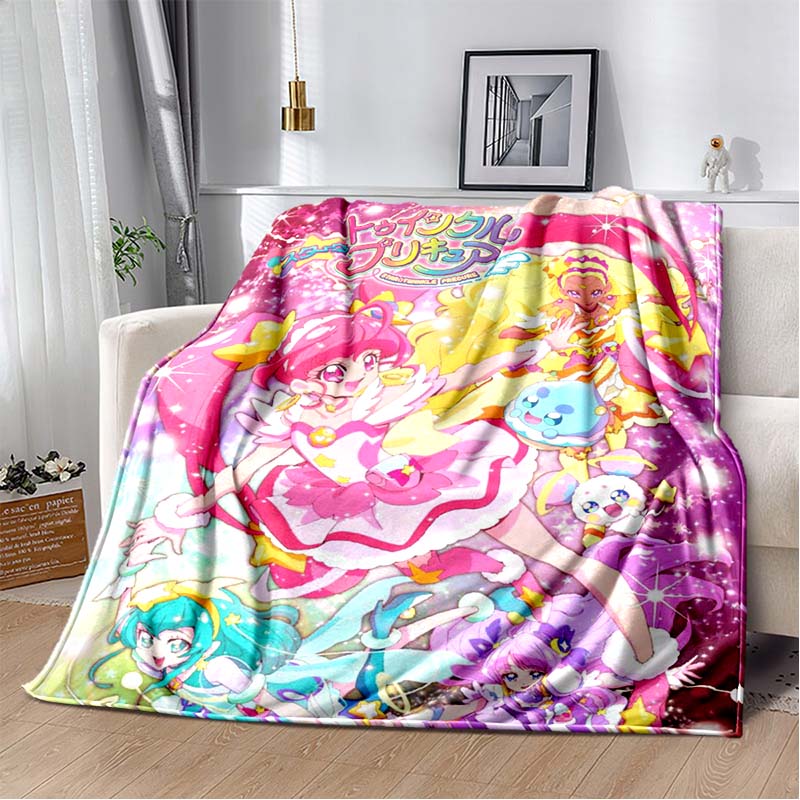 This 3D printed Pretty Cure soft plush blanket is made of flannel and is suitable for use in living rooms, bedrooms, beds, sofas