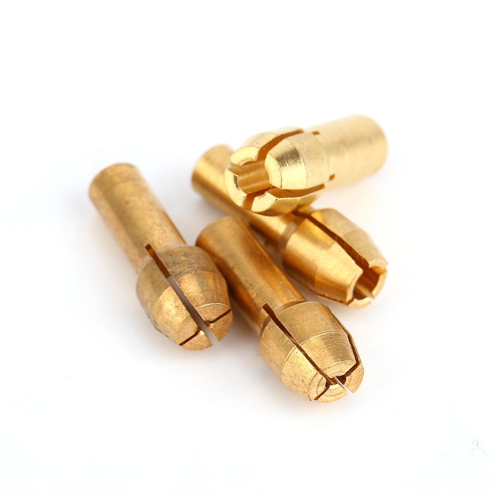 Hot 4pcs Rotary Multi Tool 1 1.6 2.35 3.2MM Brass Collets Adapter Nut Kit Set Rotary Tools Fit