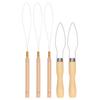 5Pcs Wooden Hair Extension Loop Needle Threader Wire Pulling Hook Bead Tool for Making Buttons Elastic Bands Pulling