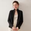 Cashmere Cable Knit Zipper Cardigan - Women's Autumn/Winter 2025, Half-High Neck, Gentle Style.