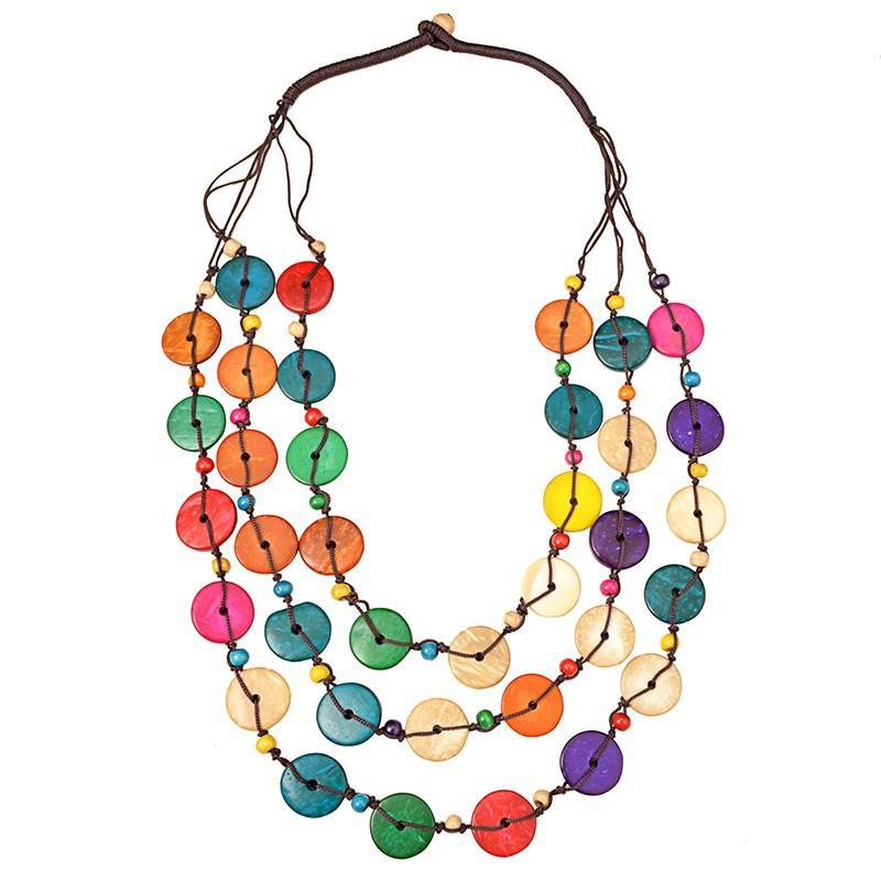 JMXD Boho Ethnic Vintage Long Necklace Handmade Fish Pendant Geometric Tassel Wooden Sweater Chain Unisex Gift Trendy Jewelry