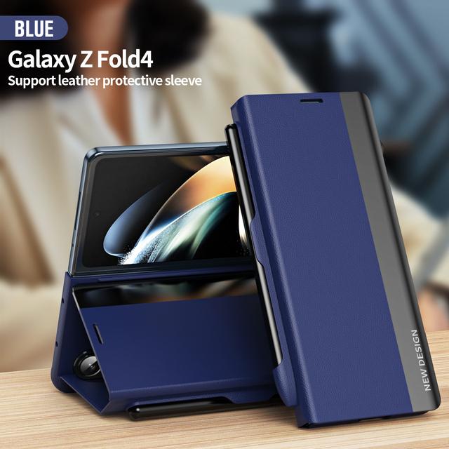 Luxury Magic Absorption Leather Bracket Smart Cover For Samsung Galaxy Z Fold 4 3 Case With S Pen Slot