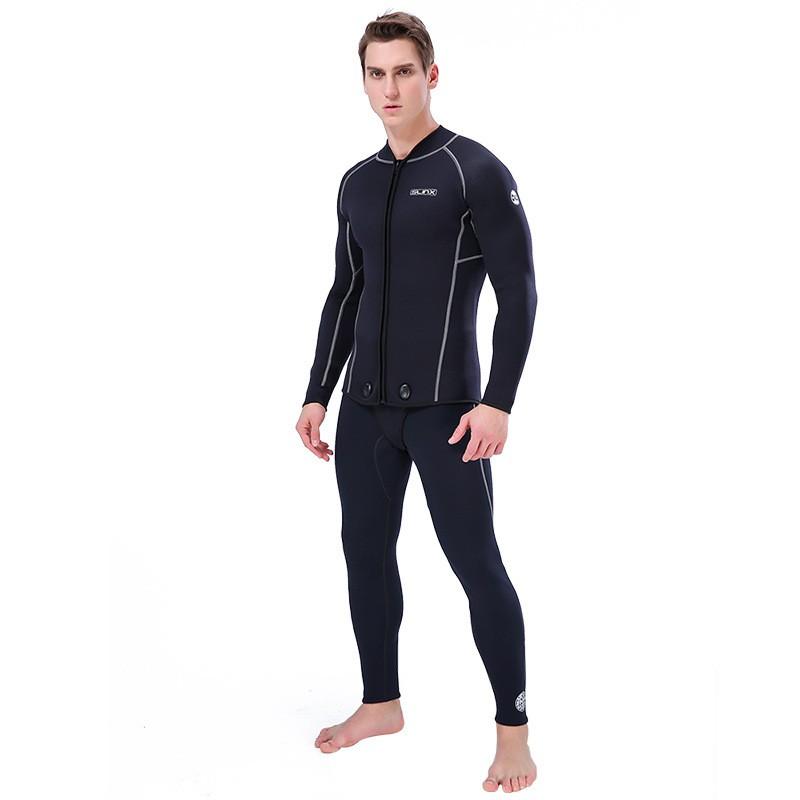 3mm Neoprene Wetsuit Jacket With Integrated Bib Scuba Diving Snorkeling Thermal Insulation Unisex Adult