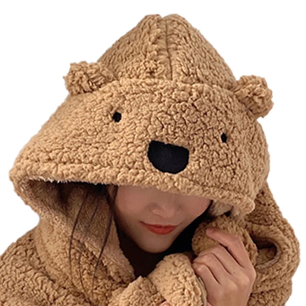 Winter Throw Blanket Cloak With Hood Thick Soft Plush Warm Wearable Blanket for Children and Adults