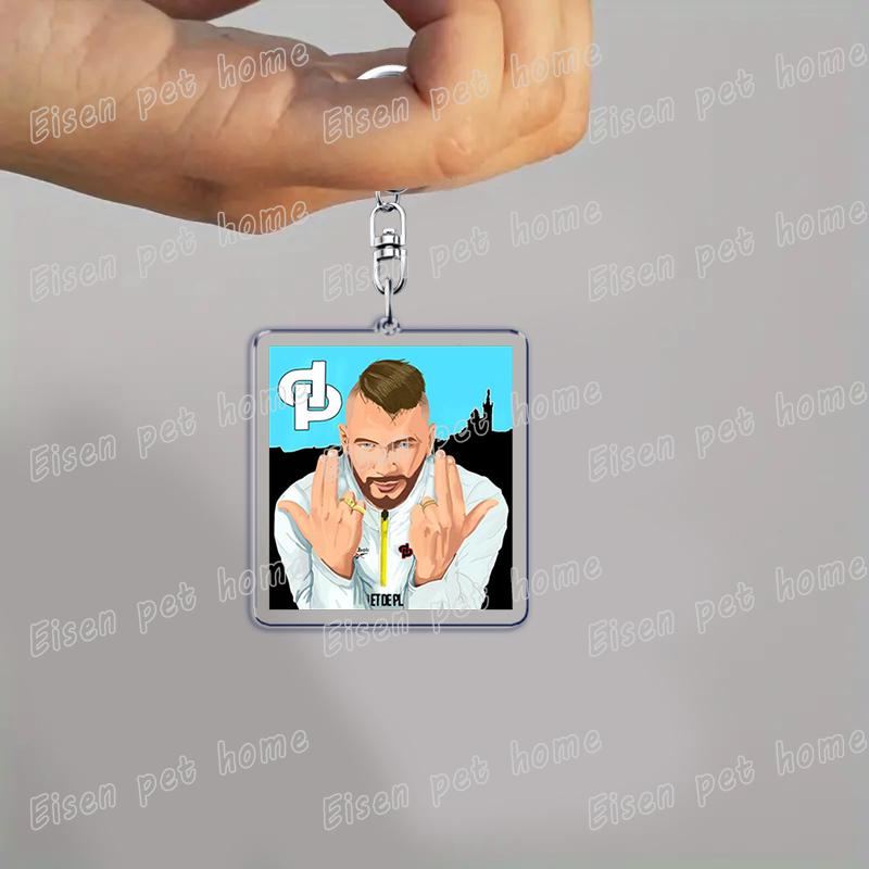 Franse Rapper Rap Sleutelhanger voor Accessoires Tas Sleutelhanger Ring Sieraden Fans Cadeaus Jul Marseille Muziek Sleutelhangers beige