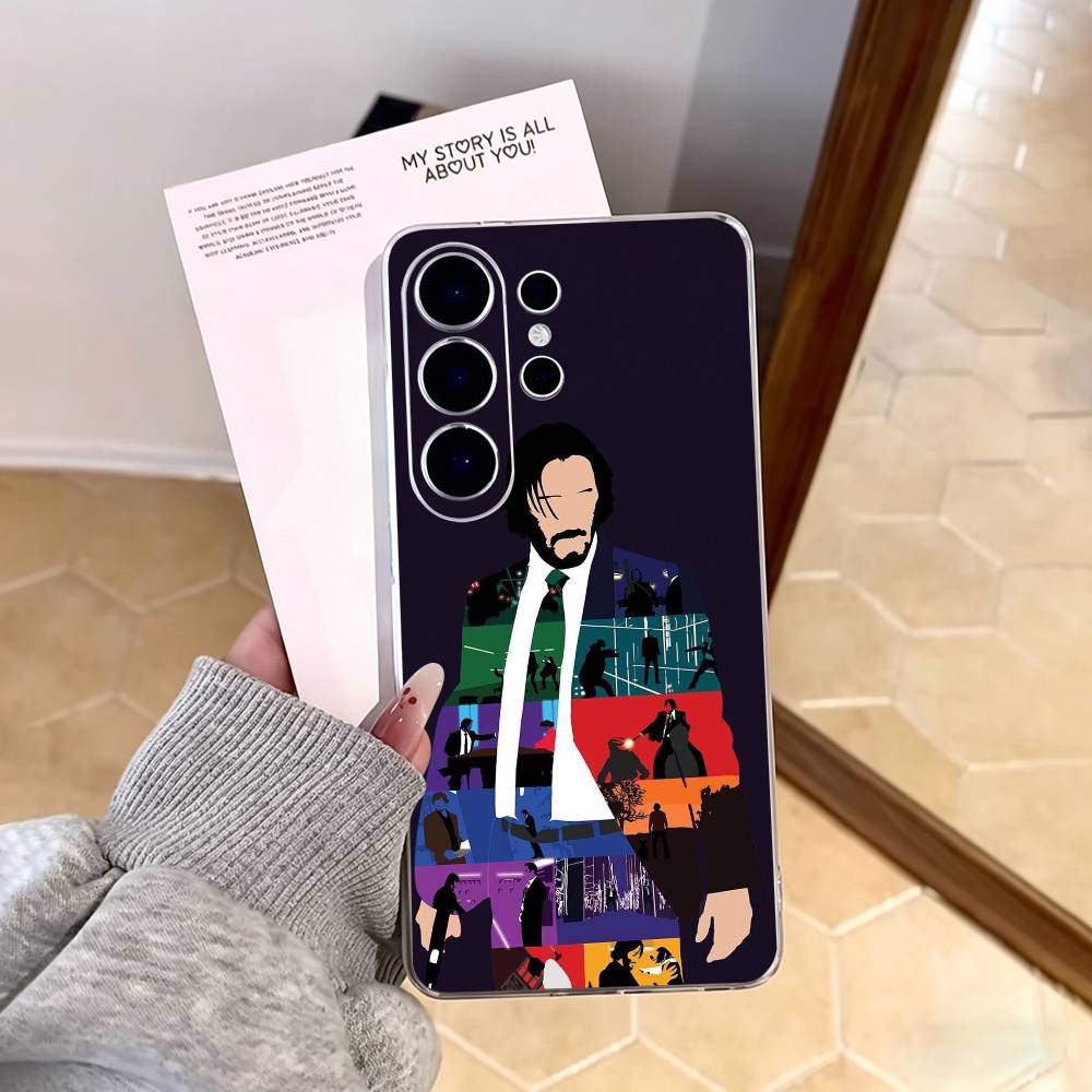 M-Movie Character J-John W-Wick  Phone Case For Samsung S25,S24,S21,S22,S23,S30,Ultra,S20,Plus,Fe,Note,10,9,5G Transparent Cover