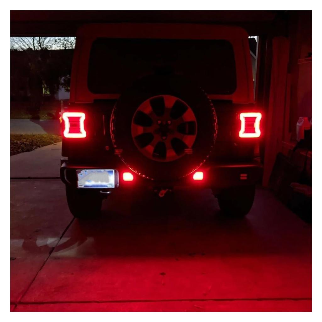 2 Pcs Car Tail Light Wrangler JL 2018-2021 Car Rear Bumper LED Rear Fog
