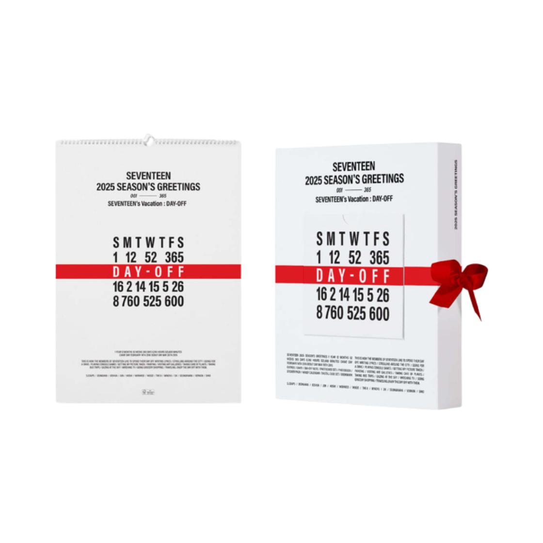Seventeen Seventeen’s Vacation : Day-Off Season s Greetings 2025 & Wall Calendar Set ONE SIZE