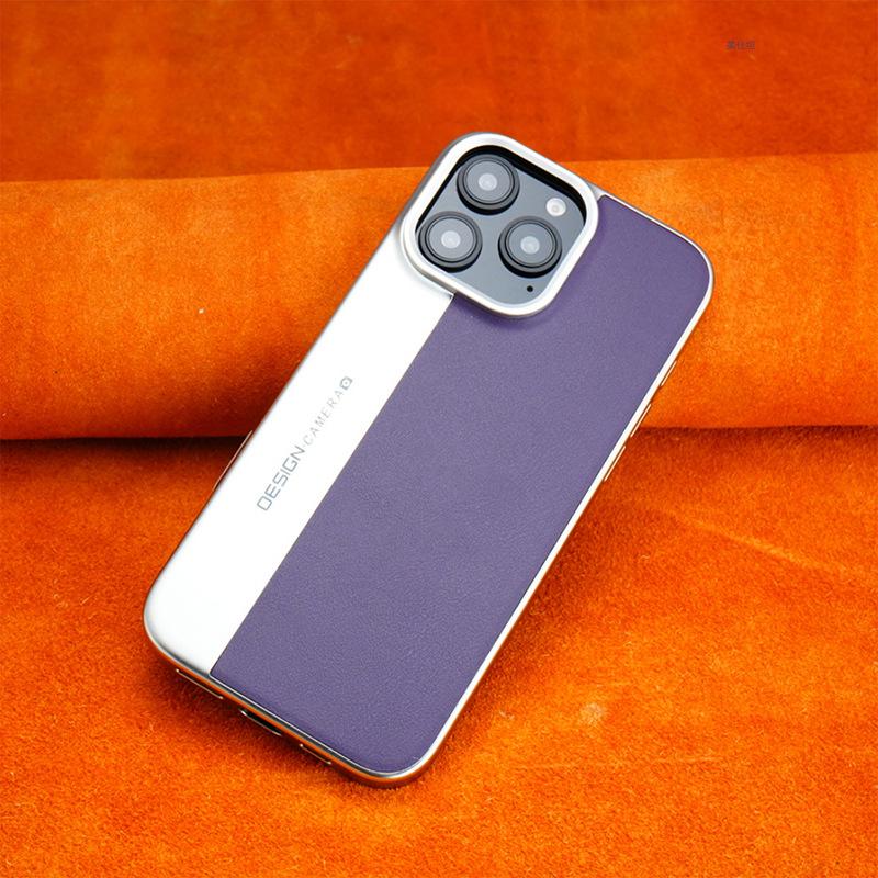 Applicable to Apple 16promax mobile phone case, new iPhone15 all-inclusive anti-drop 14 Internet celebrity electroplated male leather case