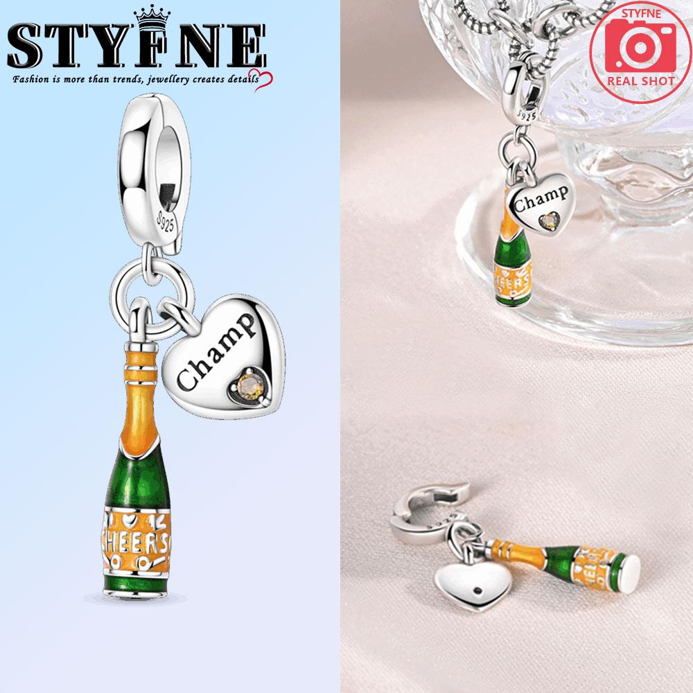 Copper Bottle Whiskey White Wine Red Wine Charms Beads Fit Original Bracelet Necklace Fine Jewelry Women Diy Gifts