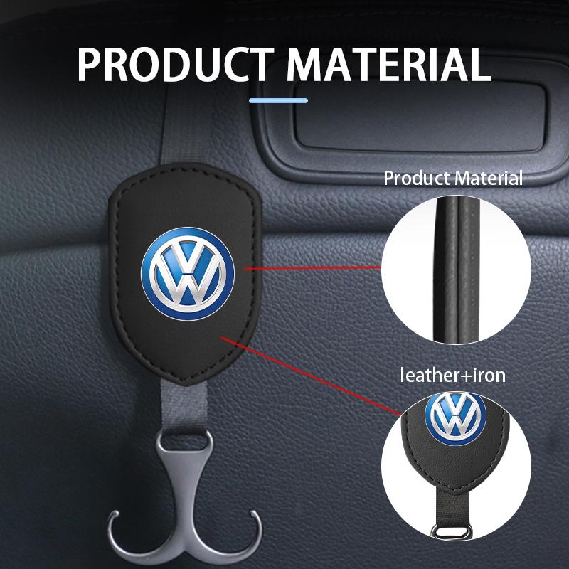 WET1 For Volkswagen VW Car Headrest Double Hook Black Rope Fixed Hook Adjusting Hanger Polo Jetta Sagitar Magotan Passat B5 B6 B7 CC
