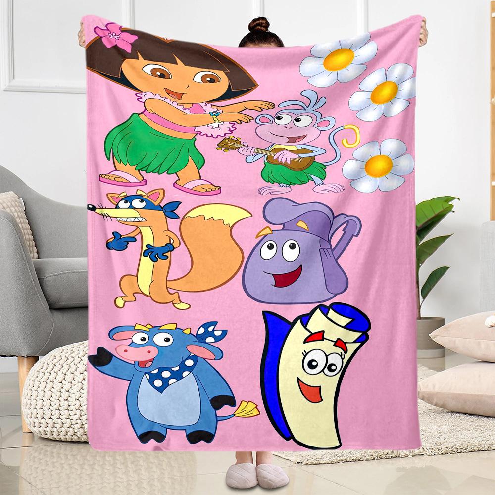 Dora Explorer Blanket Ultra-Soft Suitable for Picnics Livingroom Seaside Four Seasons Multipurpose Warmthful Decor Gifts For Family Or Friends